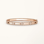 Gold Beaded Bracelet for Women Stacked Cubic Zirconia Flower Gift Jewelry