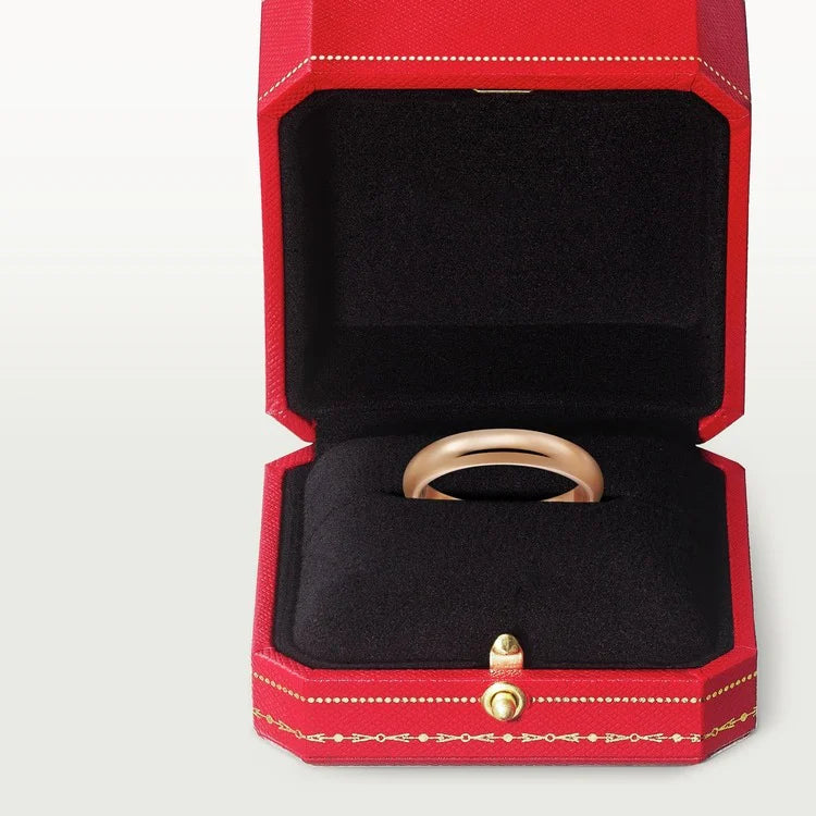 Pink Gold Bond of Silence – Elegant No-Stone Ring for Quiet, Enduring Love, 3.5 mm width