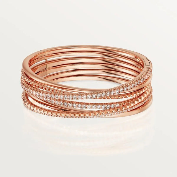 Pink Gold Bracelets aura with bend gleam trace