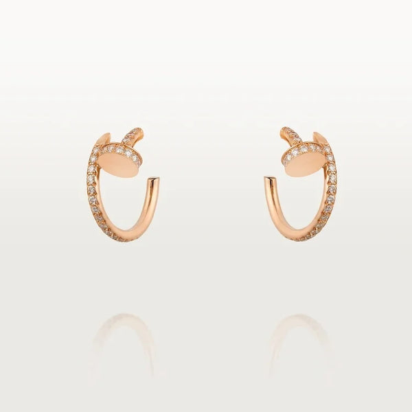 Pink Gold Coil of Daring – Elegant Half-Hoop Earrings Wrapped in Radiant Crystals, small model