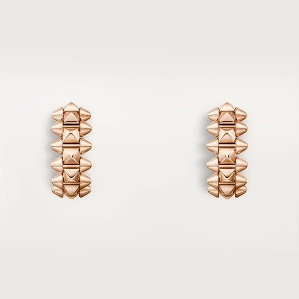Pink Gold Crown of Spikes – Geometric Pyramid Earrings Symbolizing Strength and Style, mini model