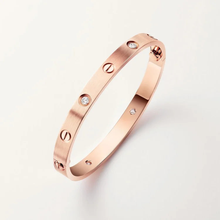 Pink Gold Harmony in 4 Stones – Timeless Minimal Style, brushed
