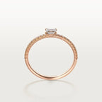 Pink Gold Light of Devotion – Fine Band Ring Featuring A Rectangular Spark of Love