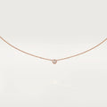 Pink Gold Light of Simplicity – Minimalist Solitaire Necklace with Single Crystal Center, mini model