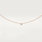 Pink Gold Light of Simplicity – Minimalist Solitaire Necklace with Single Crystal Center, mini model