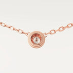 Pink Gold Light of Simplicity – Minimalist Solitaire Necklace with Single Crystal Center, mini model