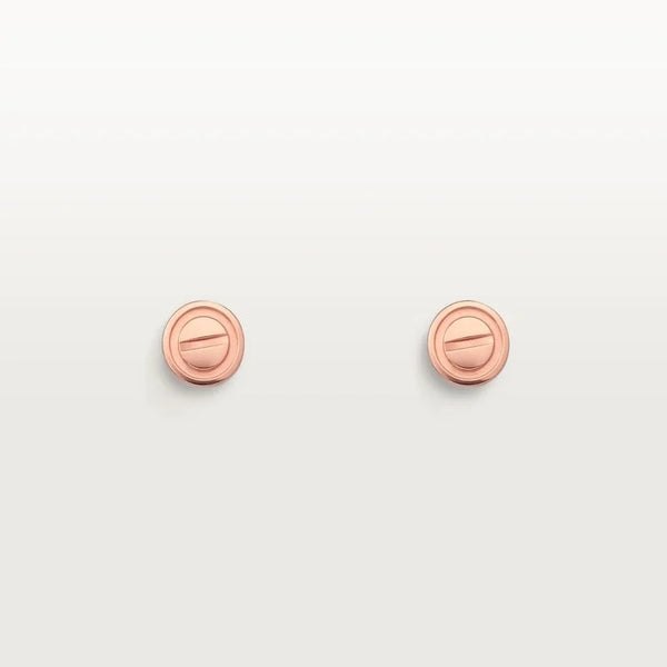 Pink Gold Point of Precision – Minimal Stud Earrings with Flat Screw Motif