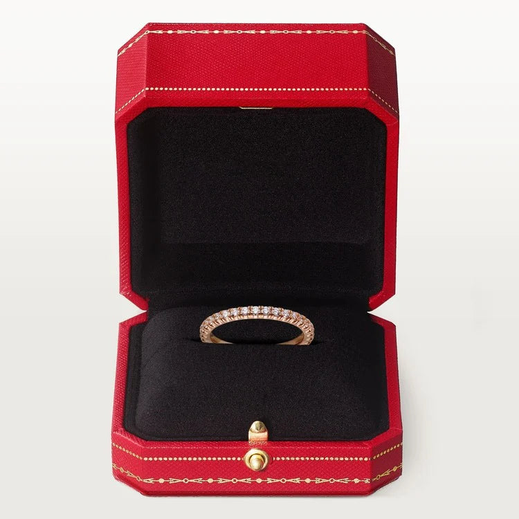 Pink Gold Symphony of Light – Sparkling Micro-Set Band for Subtle Radiance, 2 mm width