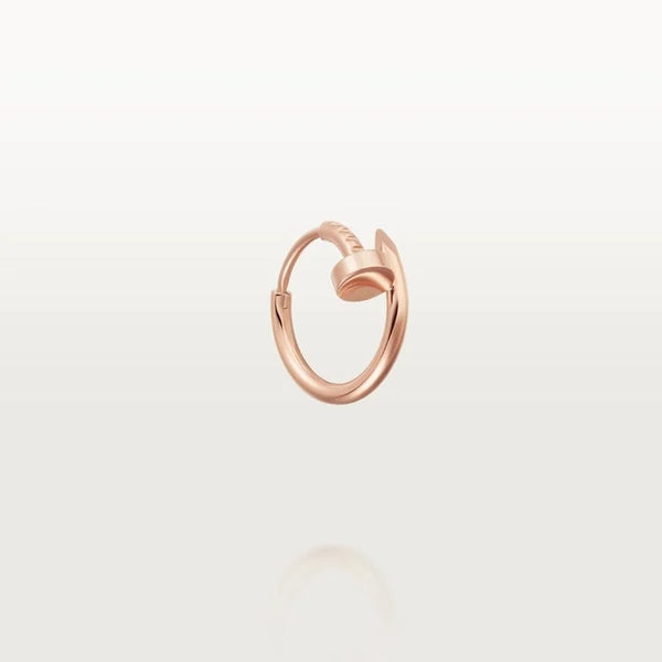 Pink Gold Twist Blossom – Minimalist Hoop Earrings with Structural Petal Detail, mini model