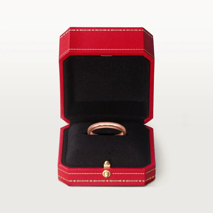Pink Gold Word of Love – Elegant Engraved Band to Carry Your Message Always, 3 mm width