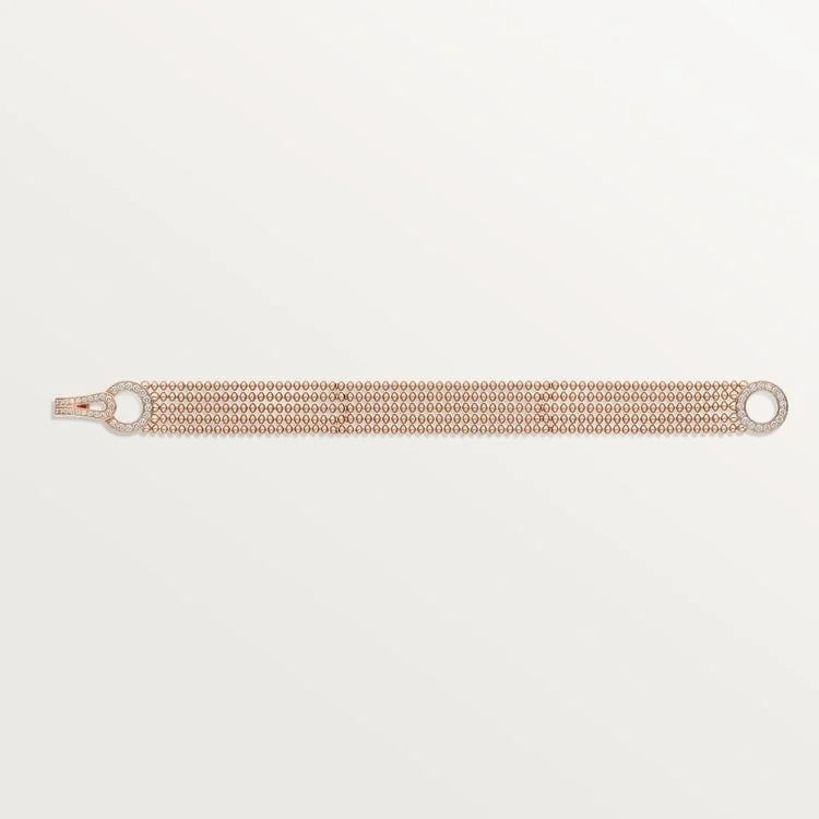 Pink Gold snowflare bracelets with Golden Net Luxe, Small model
