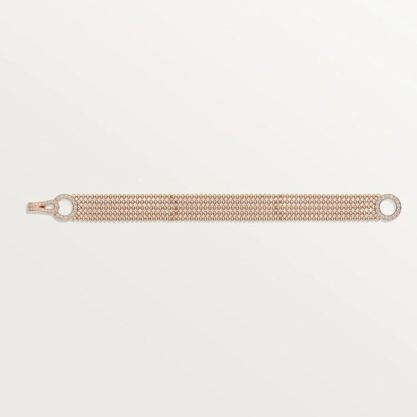 Pink Gold snowflare bracelets with Golden Net Luxe, Small model