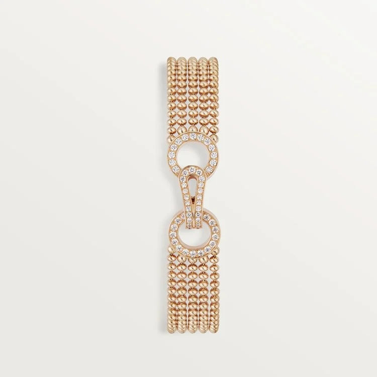 Pink Gold snowflare bracelets with Golden Net Luxe, Small model