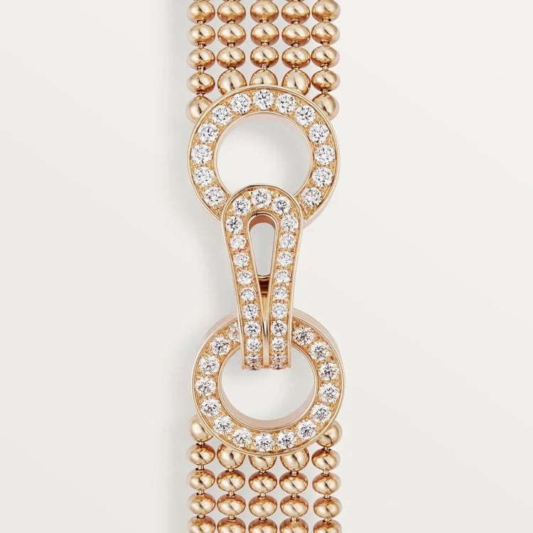 Pink Gold snowflare bracelets with Golden Net Luxe, Small model