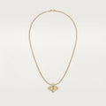 Queen of the Garden – Gold Necklace with Engraved Bee Pendant and Crystal Accents
