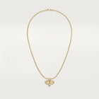 Queen of the Garden – Gold Necklace with Engraved Bee Pendant and Crystal Accents