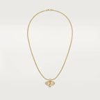 Queen of the Garden – Gold Necklace with Engraved Bee Pendant and Crystal Accents