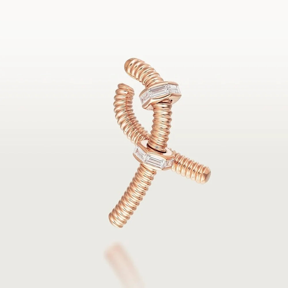 Rose Gold Tone Ecrou Screw Single Left Earring Unisex Gift Ideas