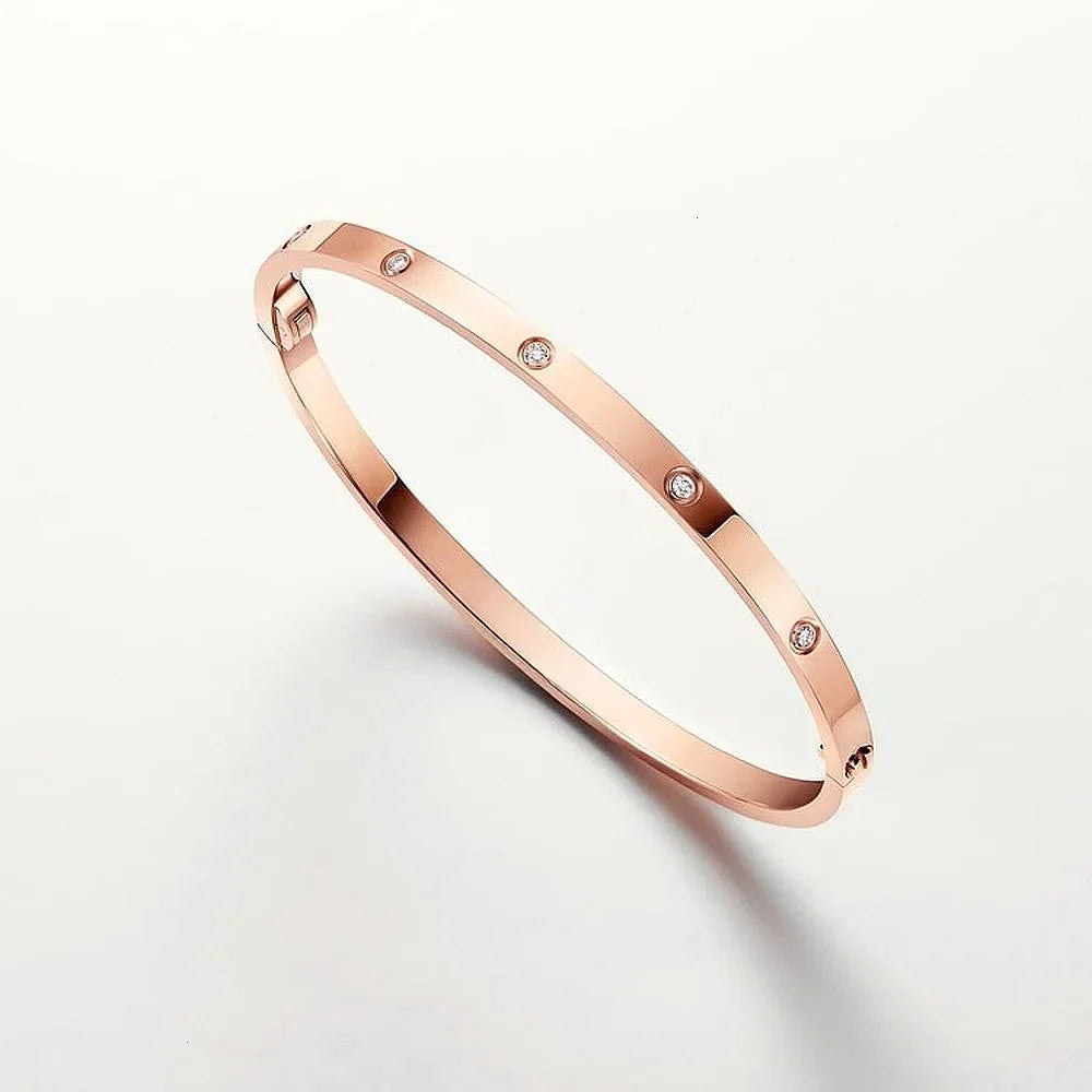 Rose Gold Tone Love Unisex Bracelet Best Gift Ideas For Couple