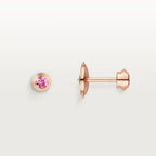 Rose Gold Tone Stud Earrings With Pink Sparkling Stone Best Gift For Women