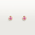 Rose Gold Tone Stud Earrings With Pink Sparkling Stone Best Gift For Women