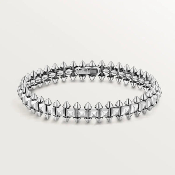 Shimmer Gold White Pyramid Bangle and Sculpted Studs, Medium model