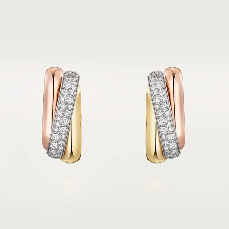 Tri Gold Bond of Contrast – Bold Yet Graceful Interlocking Hoop Design