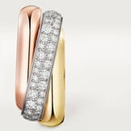 Tri Gold Bond of Contrast – Bold Yet Graceful Interlocking Hoop Design