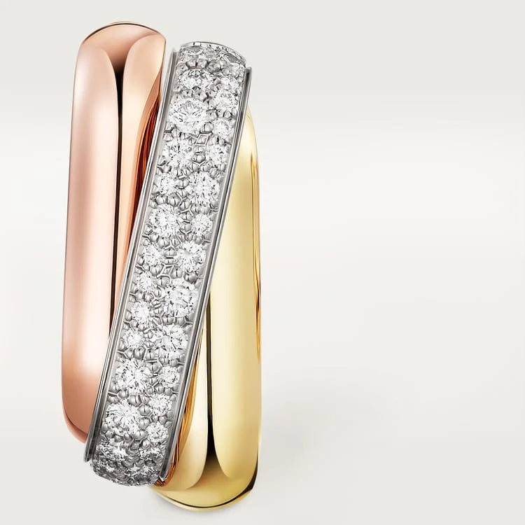 Tri Gold Bond of Contrast – Bold Yet Graceful Interlocking Hoop Design