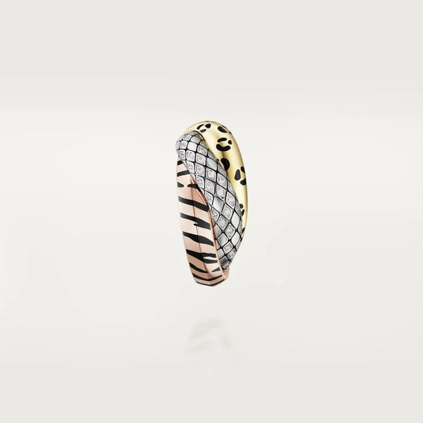 Tri Gold Intertwined Elegance – Modern Triple-Tone Earrings for Timeless Beauty