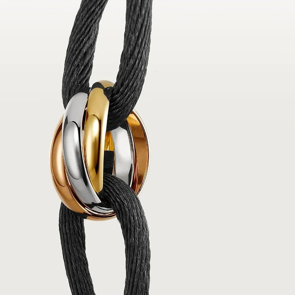 Trinity Black Cord Bracelet Minimalist Design Unisex Jewelry Ideas