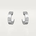 Unisex Love Hoop White Gold Tone Earrings With Sparkling Stone Best Gift Ideas