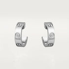Unisex Love Hoop White Gold Tone Earrings With Sparkling Stone Best Gift Ideas