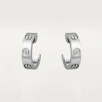 Unisex Love Hoop White Gold Tone Earrings With Sparkling Stone Best Gift Ideas