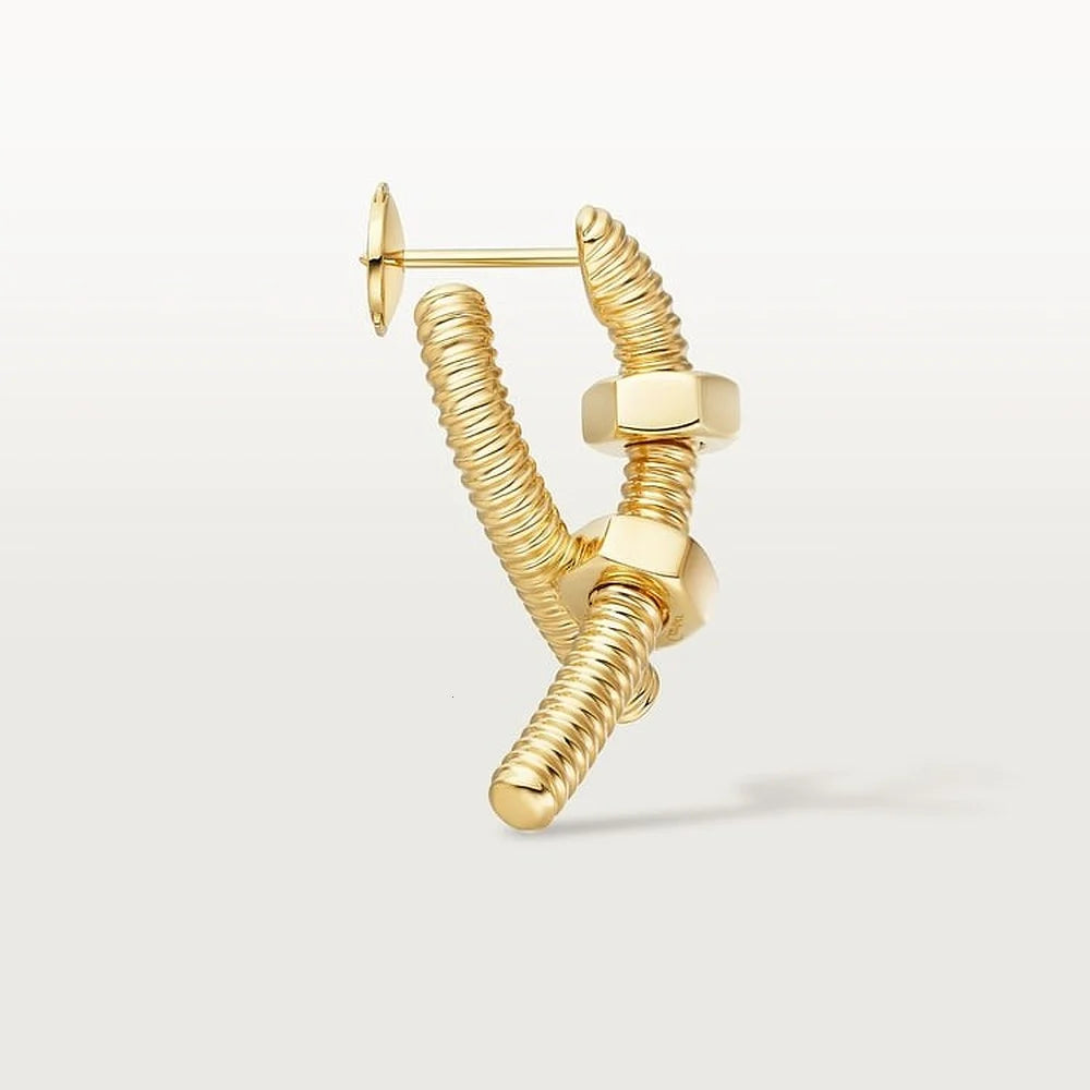 Unisex Single Right Yellow Gold Tone Earring Best Gift Ideas