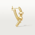 Unisex Single Right Yellow Gold Tone Earring Best Gift Ideas