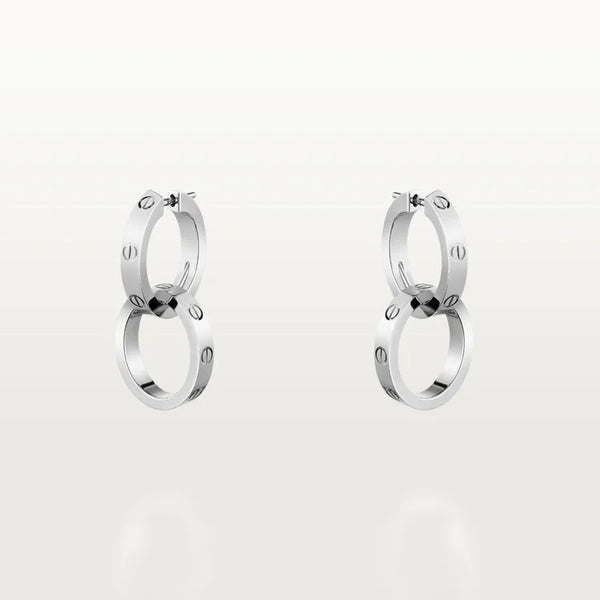 White Gold Bond Of Infinity – Interlocking Circle Earrings With Modern Boldness