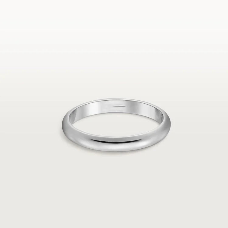 White Gold Bond of Silence – Elegant No-Stone Ring for Quiet, Enduring Love, 2.5 mm width