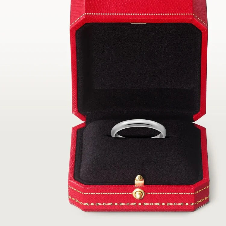 White Gold Bond of Silence – Elegant No-Stone Ring for Quiet, Enduring Love, 2.5 mm width