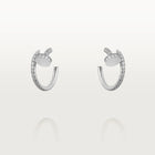 White Gold Coil of Daring – Elegant Half-Hoop Earrings Wrapped in Radiant Crystals, small model