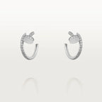 White Gold Coil of Daring – Elegant Half-Hoop Earrings Wrapped in Radiant Crystals, small model