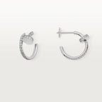 White Gold Coil of Daring – Elegant Half-Hoop Earrings Wrapped in Radiant Crystals, small model