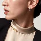 White Gold Coil of Daring – Elegant Half-Hoop Earrings Wrapped in Radiant Crystals, small model