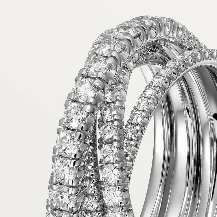 White Gold Flow Of Eternal Grace – Delicate Overlapping Bands With Diamond Detail