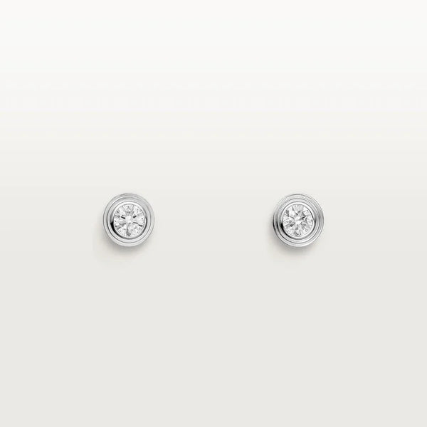 White Gold Light of Forever – Minimalist Bezel-Set Earrings with Elegant Crystal Glow