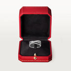 White Gold Spiral Of Daring Elegance – Intertwined Ring With Spiked And Shimmering Bands