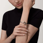 White Gold Tone Clou Bracelet Bold Design Best Gift Ideas For Couple