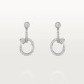 White Gold Tone Clou Douple Earrings With Sparkling Stone Gift Ideas For Her
