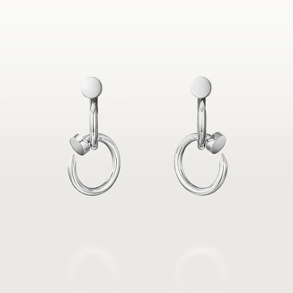 White Gold Tone Juste Earrings Unisex Gift Ideas