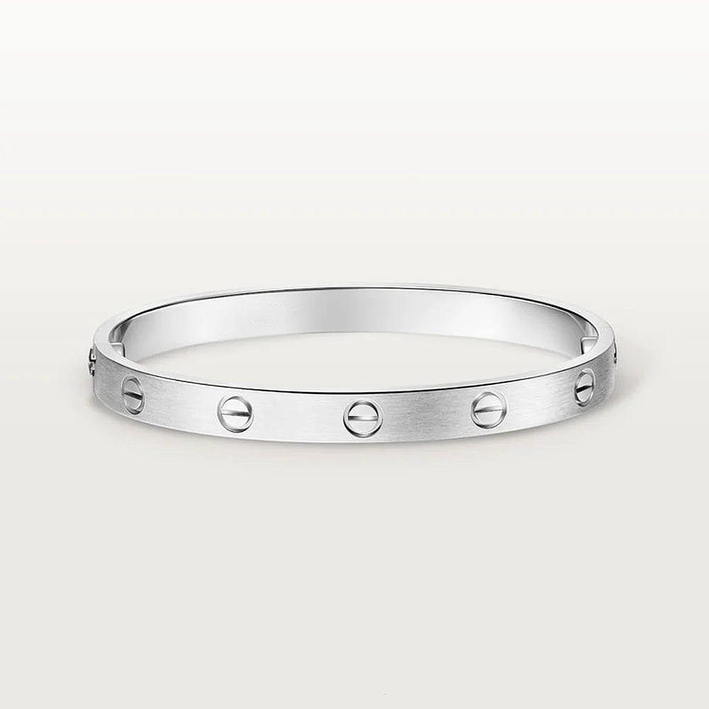 White Gold Tone Love Screw Bracelet Unisex Gift Ideas